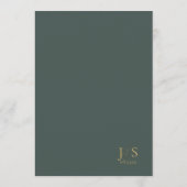 Einfache Elegance Wedding Menü Green ID1022 Menükarte (Rückseite)