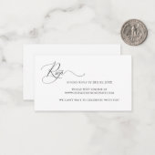 Einfache Elegance Wedding RSVP Card Mitteilungskarte (Vorderseite/Rückseite Beispiel)