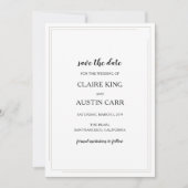 Einfache Elegance Wedding Save the Date (Vorderseite)