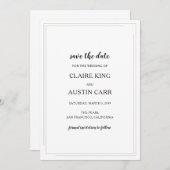 Einfache Elegance Wedding Save the Date (Vorne/Hinten)