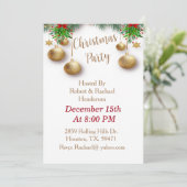 Einfache Elegance Weihnachten Party Einladung (Stehend Vorderseite)
