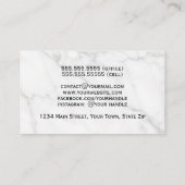 Einfache Elegance Weißer Marmor Informationen auf Visitenkarte (Rückseite)