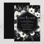 Einfache Elegance White Floral Wedding Save The Date (Vorne/Hinten)