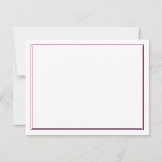 Einfache Elegance Wine Red Danke Note Card (Rückseite)