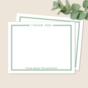 Einfache EleganForest Green Danke Note Card