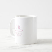 Einfache Eleganierung Minimal Rosa und Weiß Kaffeetasse (Vorderseite Links)