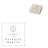 Einfache Eleganinitials Ex Libris Monogram Book Gummistempel (Stempel)