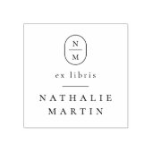 Einfache Eleganinitials Ex Libris Monogram Book Gummistempel (Prägung)