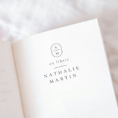 Einfache Eleganinitials Ex Libris Monogram Book Gummistempel