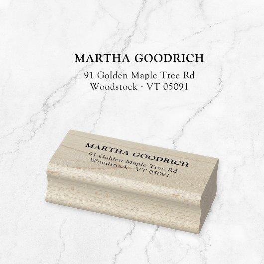 Einfache Elegant 12 Rücksendeadressen Holz Gummistempel