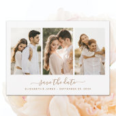 Einfache Elegant 3 Foto Save the Date Einladung