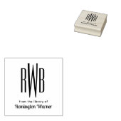 Einfache Elegant 3 Initial #8D2 Bibliotheksname Gummistempel (Stempel)