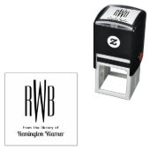 Einfache Elegant 3 Initial #8D2 Bibliotheksname Permastempel (Beispiel)