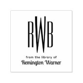 Einfache Elegant 3 Initial #8D2 Bibliotheksname Permastempel (Design)