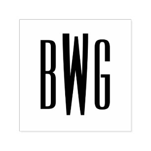 Einfache Elegant 3 Initial Letter Monogram #8BSt Permastempel