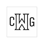 Einfache Elegant 3 Initial Letter Monogram MF #3 Gummistempel (Prägung)