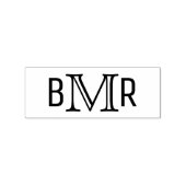 Einfache Elegant 3 Initial Letter Monogram MF #4B Gummistempel (Prägung)