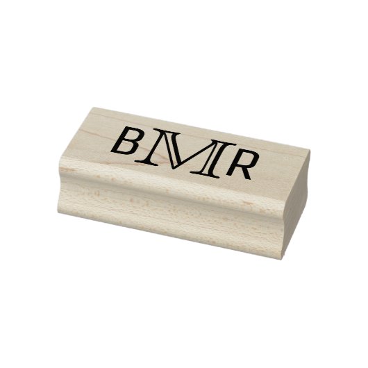 Einfache Elegant 3 Initial Letter Monogram MF #4B Gummistempel (Stempel)