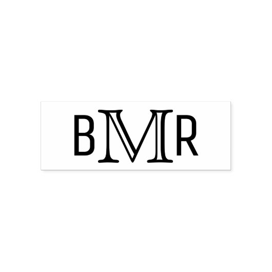 Einfache Elegant 3 Initial Letter Monogram MF #4B Permastempel (Design)