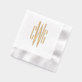 Einfache Elegant 3 Initialbuchstaben Monogram #4 Servietten Mit Folie (Links)