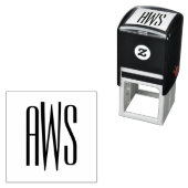 Einfache Elegant 3 Initialbuchstaben Monogram #8B Permastempel (Beispiel)