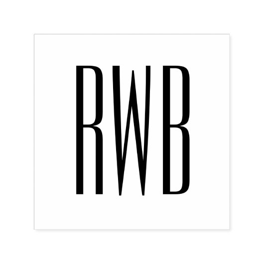 Einfache Elegant 3 Initialbuchstaben Monogram #8D Permastempel (Design)