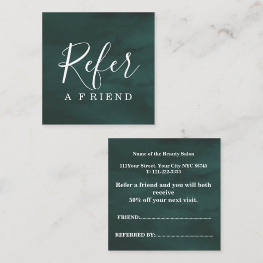 Einfache Elegant Aqua Blue and White Referendum Empfehlungskarte (Vorne/Hinten)