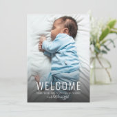 Einfache Elegant Baby Boy Foto Geburtserklärung (Stehend Vorderseite)