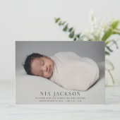Einfache Elegant Baby Foto Geburtserklärung (Stehend Vorderseite)