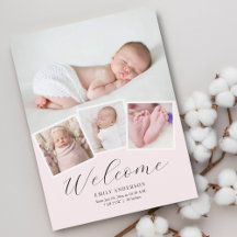 Einfache Elegant Baby Girl Foto Geburtserklärung