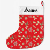 Einfache Elegant Baby's First Christmas Großer Weihnachtsstrumpf (Rückseite)