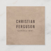 Einfache Elegant Beige Brown Consultant Quadratische Visitenkarte (Vorderseite)
