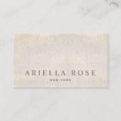 Einfache Elegant Beige Champagne Linen Beruflich Visitenkarte (Vorderseite)