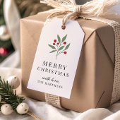 Einfache Elegant Berry Botanische Weihnachten Geschenkanhänger