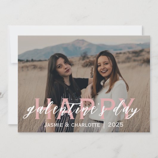 Einfache Elegant Bestfriend Galentine Feiertagskarte (Vorderseite)