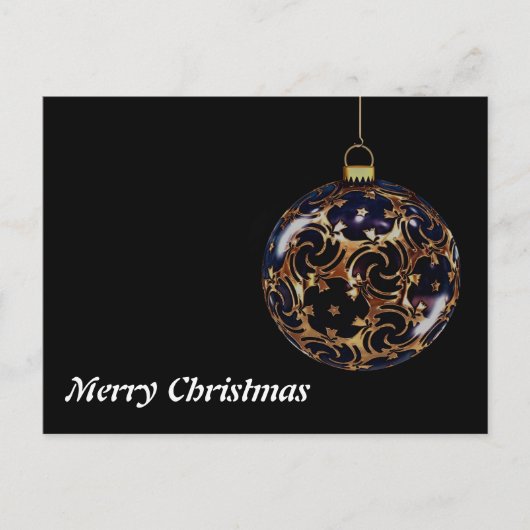 Einfache Elegant Black Gold Ball Frohe Weihnachten (Vorderseite)