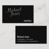 Einfache Elegant Black Stylish Chauffeur Calligrap Visitenkarte (Vorne/Hinten)
