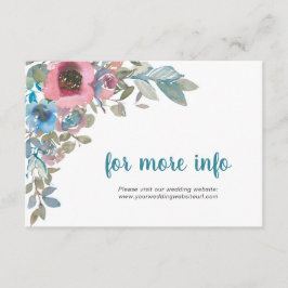 Einfache Elegant Blau & Rosa Wasserfarben Begleitkarte