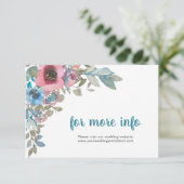 Einfache Elegant Blau & Rosa Wasserfarben Begleitkarte (Stehend Vorderseite)