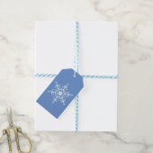Einfache Elegant Blau und Weiß Schneeflocke Geschenkanhänger (Mit Garn)