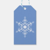 Einfache Elegant Blau und Weiß Schneeflocke Geschenkanhänger (Vorderseite)