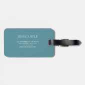 Einfache Elegant Blue Beach Typografy Monogram Nam Gepäckanhänger (Rückseite horizontal)