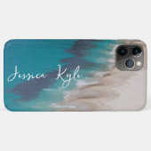 Einfache Elegant Blue Beach Typografy Name Case-Mate iPhone Hülle (Rückseite (Horizontal))