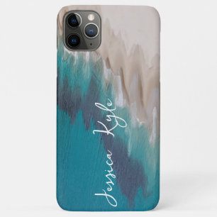 Einfache Elegant Blue Beach Typografy Name Case-Mate iPhone Hülle