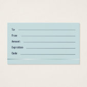 Einfache Elegant Blue Bokeh Geschenkkarte (Rückseite)