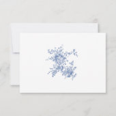 Einfache Elegant Blue French Garden Wedding QR Cod RSVP Karte (Rückseite)