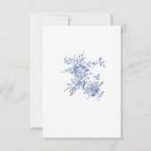 Einfache Elegant Blue French Garden Wedding QR Cod RSVP Karte (Rückseite)