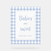 Einfache Elegant Blue Gingham Babies sind süße Lec Acrylschild (Vorderseite)
