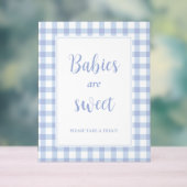 Einfache Elegant Blue Gingham Babies sind süße Lec Acrylschild (Neutral)