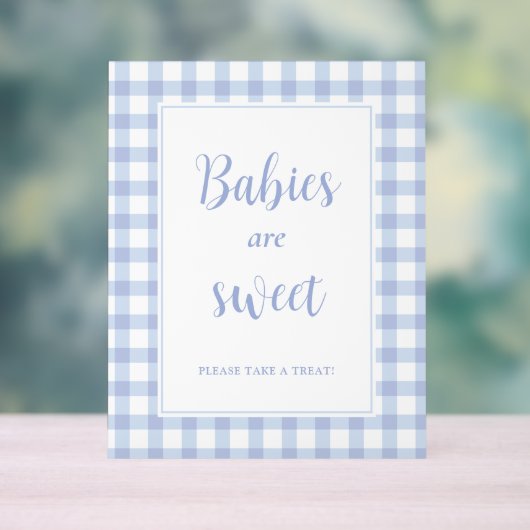 Einfache Elegant Blue Gingham Babies sind süße Lec Acrylschild (Neutral)